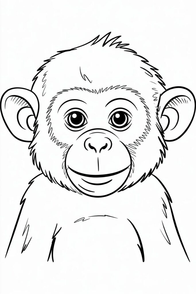 Cute Baby Monkey Portrait