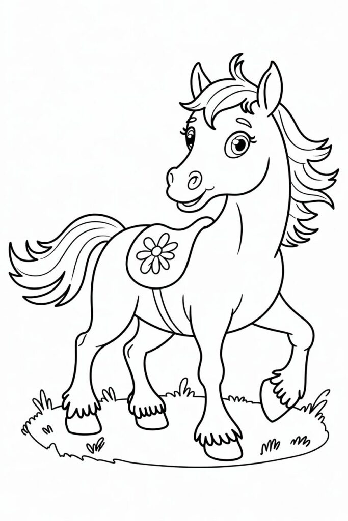 Happy Horse with Flower Saddle